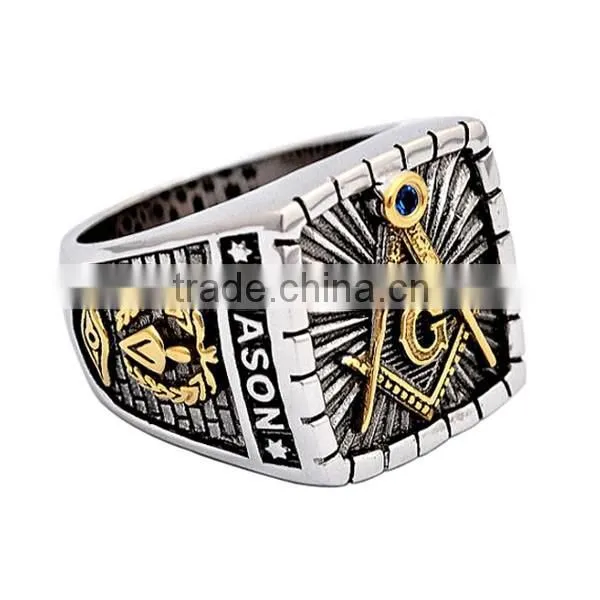 SRR0004 Mens Rings 2015 Masonic Ring Freemason Ring Custom Stainless Steel Ring