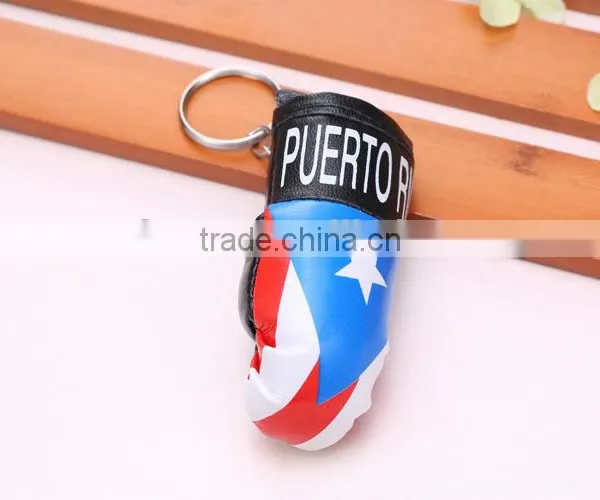 wholesale cheap printed country flag boxing glove keychain,national flag keychain