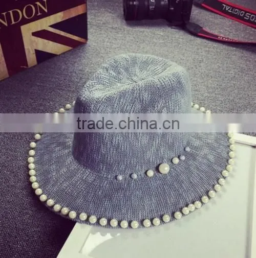 2016 Latest Pearl Design Beach Sun Hats Hot Sale Original Cheaper Sale Ladies Hat Wholesale China photo-2