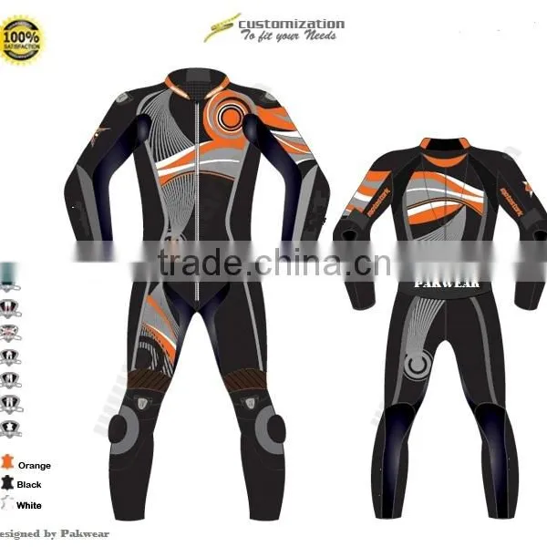 Motorbike Leather Suits for Women With Printed Design & Style PW-1014-4