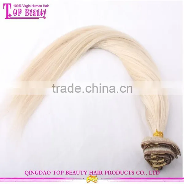 Wholesale Best Feedback 24 Inch Clip in Human Hair Extensions Double Weft Clip in Human Hair Extensions for White Women photo-6