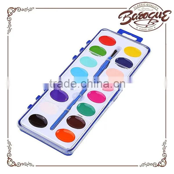 Wholesale Professional Kid Travel Art Set for Student, Art Material Drawing 16 Color Semi Watercolor Paint
