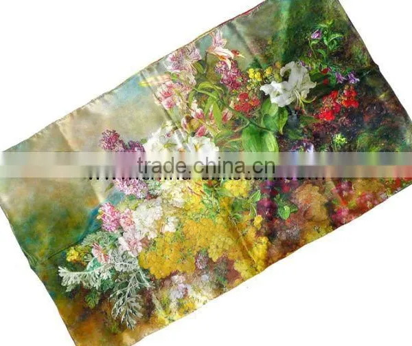 Fashion Square Print Lady's Silk Hijab