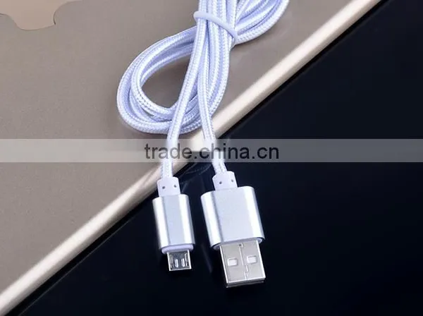 Nylon Woven USB Cable for V8 Micro Usb Data Cable for HTC Sony Xiaomi Smart Phone photo-3