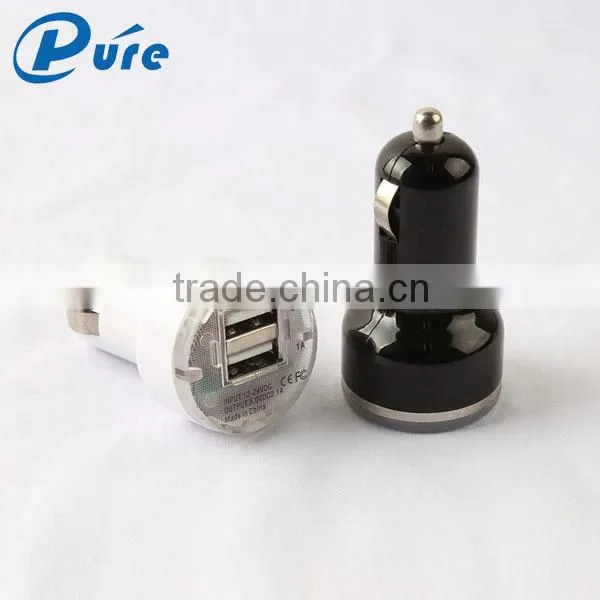 Mini Pacifier ABS Car Charger for Smartphone , Portable Car Charger With Dual Usb Powerbank for Tablet PC photo-3