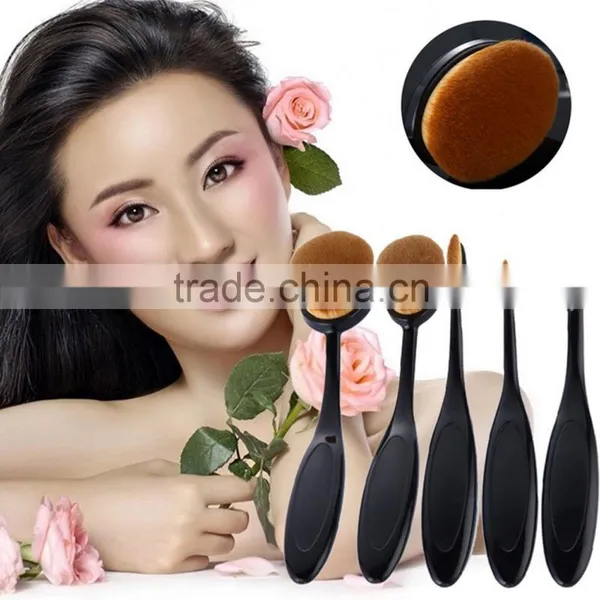 Hot Selling Toothbrush Shape BB Cream Fundation Oval Makeup Brushes for 5pcs photo-3