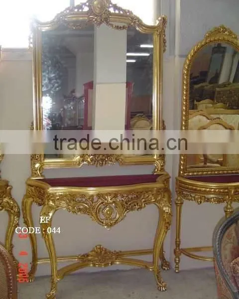 console table and mirror