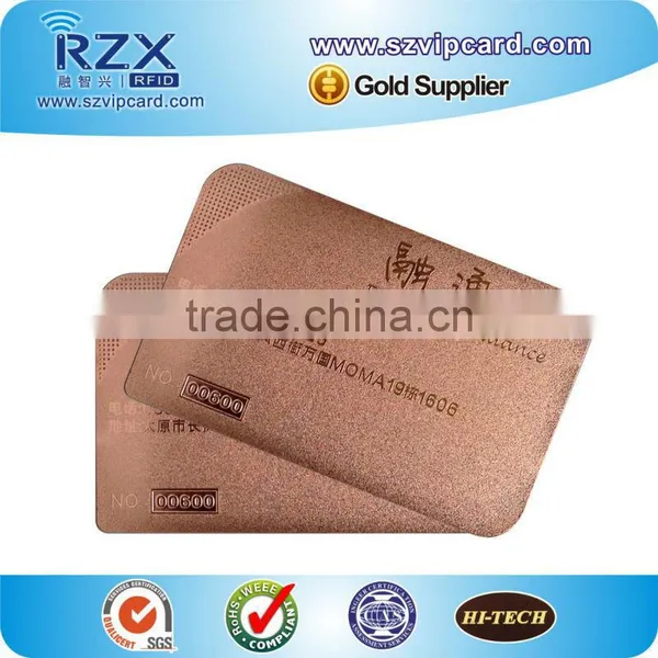 Engraved Rose Gold Plating Stainless Steel Card Metal Card photo-2