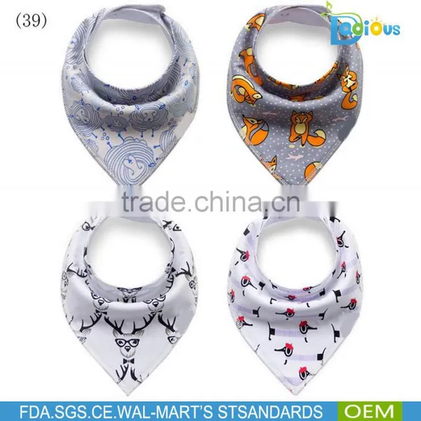 Amazon Bestseller 100% Cotton Adjustable Baby Bandana Drool Bibs photo-5