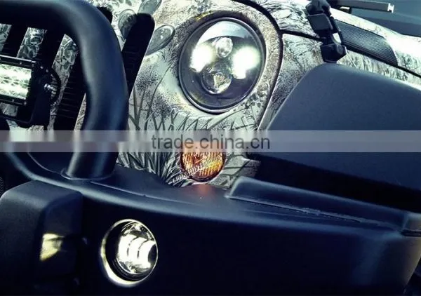 80W 7in Round 4WD Off-road Truck SUV Automotive Vehicles Sealed Dual Beam Led Headlight Lamp photo-6