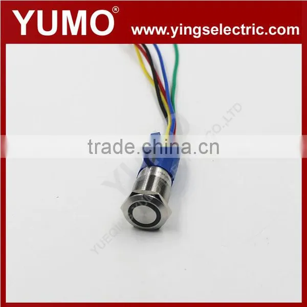 ABS19S-P11-E 19mm Ring LED Lamp Green Metal Push Button photo-4