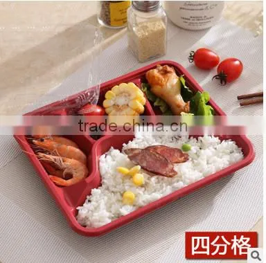 4-compartment Bento Lunch Box,Disposable Safe Plastic Food Container photo-2
