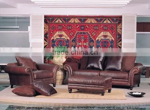 High Quality Modern Style Genuine Leather Sofa Set. American Style Leather Sofa Set. Chesterfield Sofa in Genuine Leather B48131