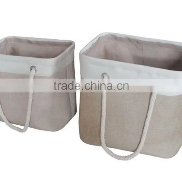 Store More Large Linen Cotton Rope Handled Foldable Laundry Bag photo-3