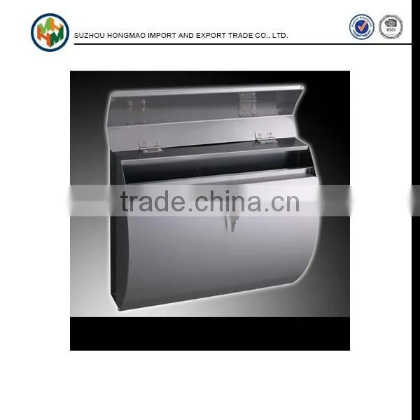 Stainless Steel Mailbox With Newspaper Holder photo-4