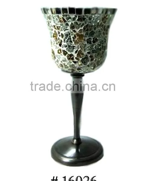 Footed Glass Candle Holder photo-3