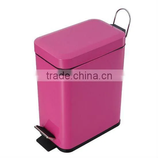 Fasionable Top Polishing Body Red Powder Coating With Pedal Trash Bin Rublish Bin Garbage Canister photo-5