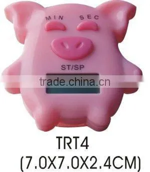 Plastic piggy shape LCD digital timer/countdown kitchen timer