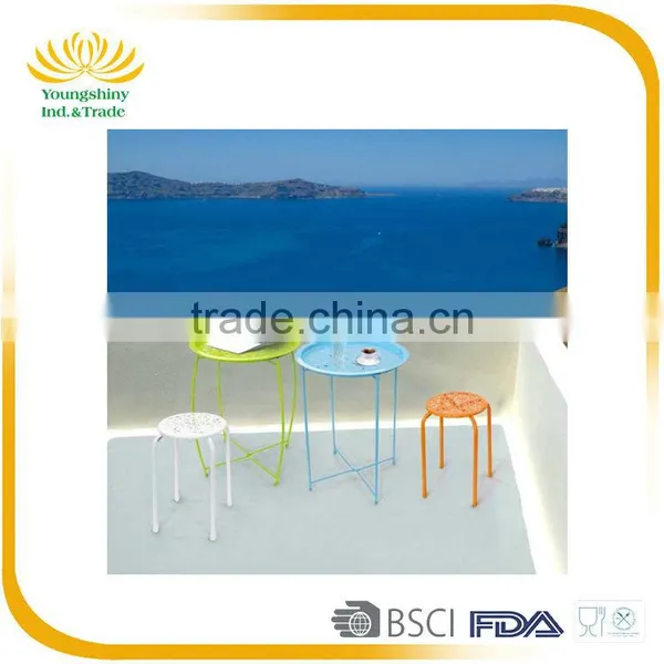 High Quality Modern Solid Custom Colorful Smart Steel Metal Kitchen Round Table photo-3
