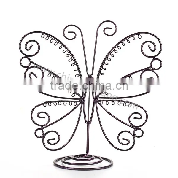 Delicate Metal Butterfly Shape Earring Wire Jewelry Display photo-3