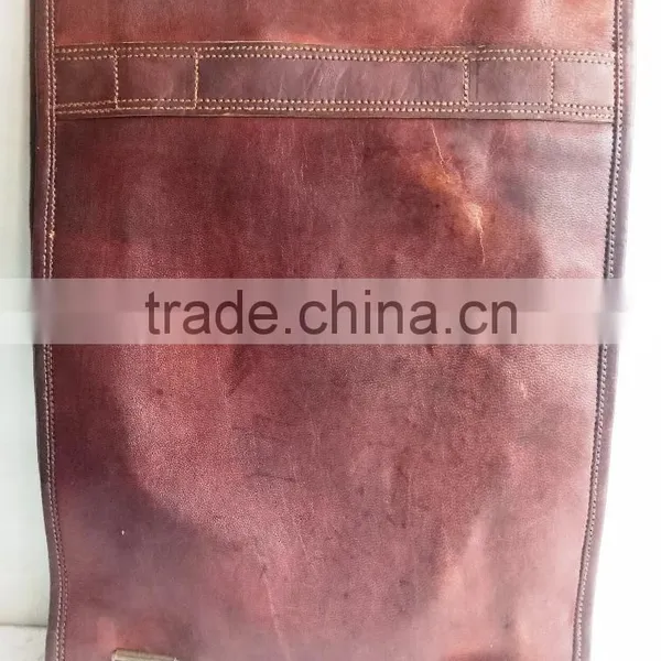 High Quality Handmade Vintage Pure Goat Leather Backpack photo-2