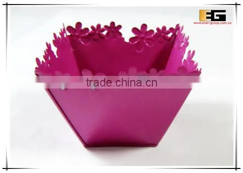 Colourful Sqaure Metal Flower Pot Flower Bucket photo-2