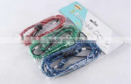 3pcs elastic luggage rope with metal hook