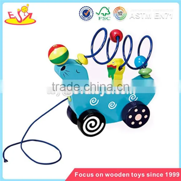 Wholesale Fashion Wooden Children Pull Zebra Car Toy Best Design Wooden Pull Zebra Car Toy W05B039 photo-3