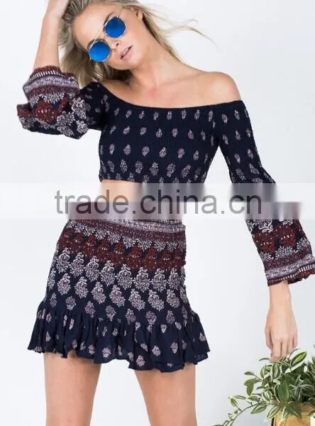 2017 Fashion OEM Two Piece Dress For Summer Skirt photo-3