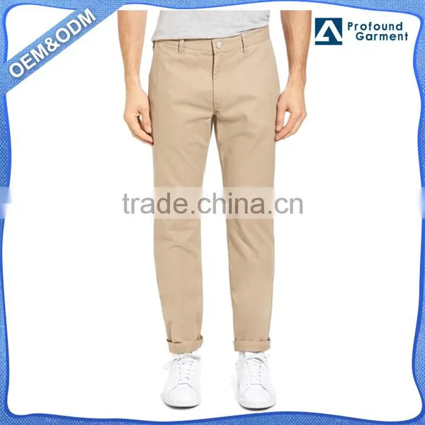 Casual Brand Name of Men Latest Design Cotton Fitness Slimming Washed Chinos Work Man Pants Fabric Trousers
