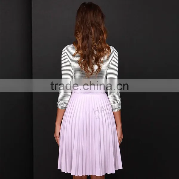 MGOO New Arrival 2015 Custom Made Chiffon Pink Pleated Skirts Summer A Line Fancy Long Skirts 15145B333 photo-5