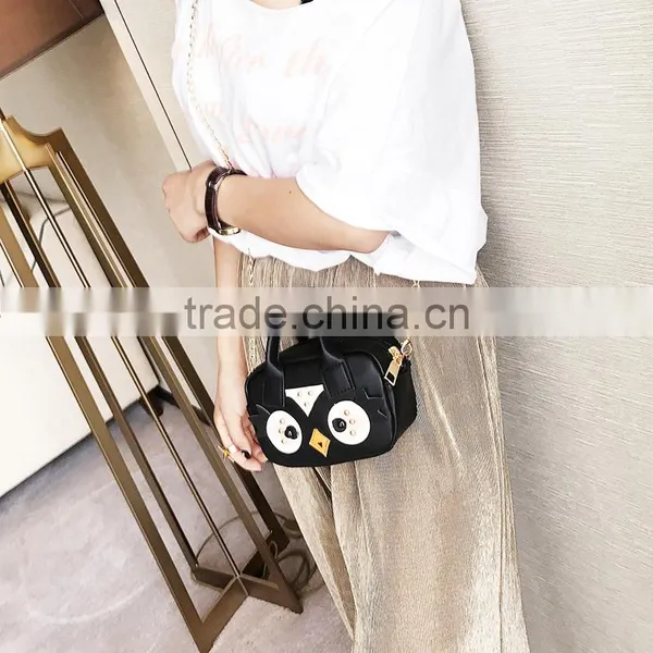 Black Cute Animal Handbag Girl Fashion Small Bags Leather Shoulder Long Strap Sling Cross Body Bag photo-3