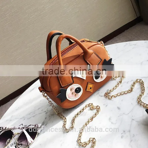 Garment Bag for Kids Make up Bag for Girl Brown Owl Small Hand Bag photo-3