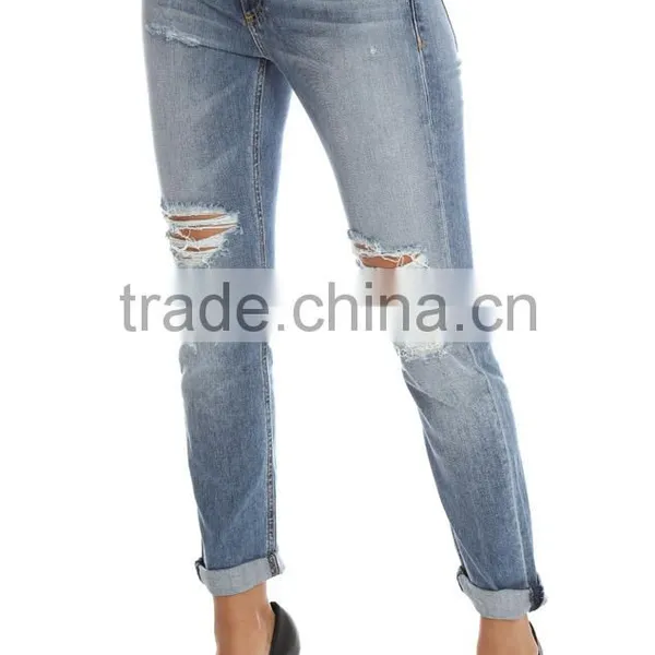 Ripped Denim Jeans ,ripped Jeans Denim,red Blue Denim Brand Jeans photo-5