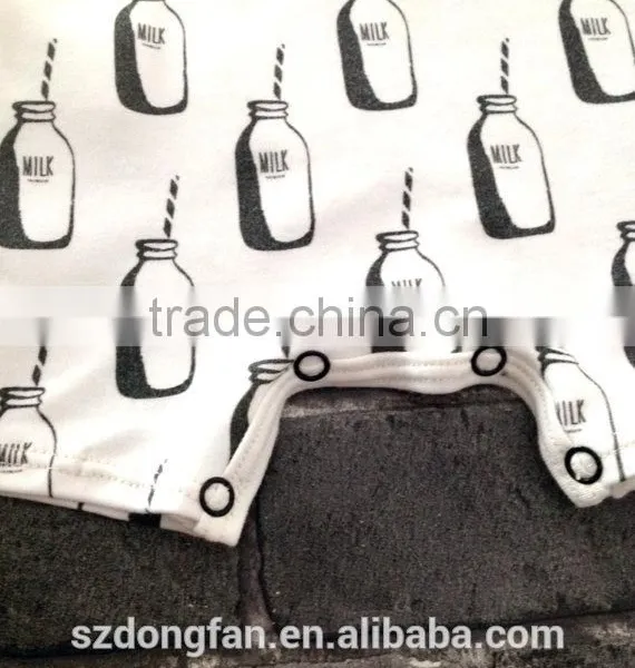 2016 Spring New Arrive Baby Black And White Milk Romper Newborn Baby Playsuit photo-3
