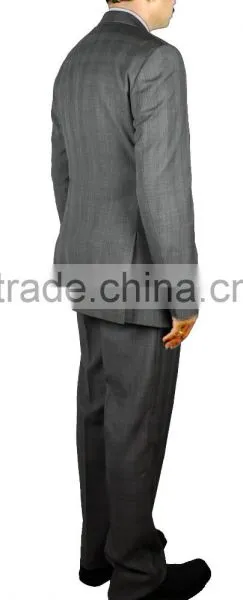 NAAMS MEN'S WOOL 2 BUTTON 2 VENT SLIM FIT SUIT JACKET FLAT FRONT PANT OVERCHECK / WINDOWPANE photo-2
