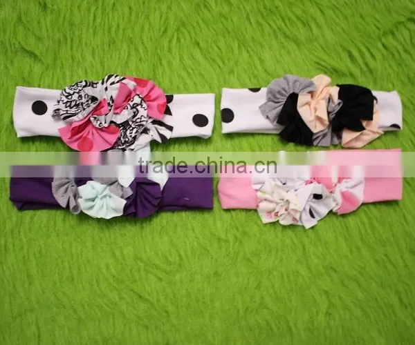 Giggle Moon Remake Bowknot Headband Polka Dot Hairbands Girl Flower Hairband Ruffled Outfits Headband photo-2