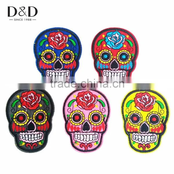 D&D 10 Pcs/Pack Skull Embroidered Patches Iron On Applique for Clothing Patches Sewing Crafts Accessory photo-2