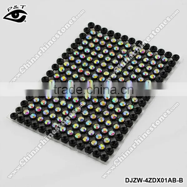 Hot Fix Aluminum Rhinestone Mesh 3MM SS10 Crystal AB Silver Base Mesh For Clothing Shoes Dress photo-4