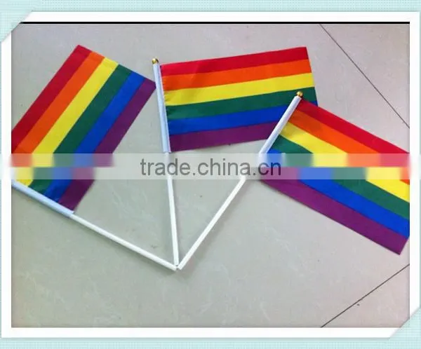 Rainbow Hand Flag/ Car Flags Lesbian Gay Pride Cheerleading Competition Product photo-2