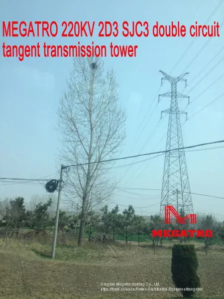 MEGATRO 220KV 2D3 SJC3 Double Circuit Tangent Transmission Tower