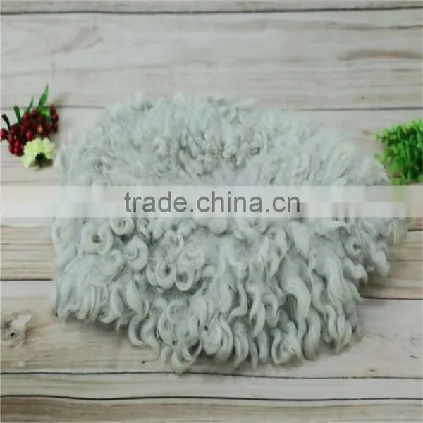 Curly Round Felted Blanket Basket Filler Newborn Wool Blanket Backdrop Photography Props Background Fully Wool Basket Stuffer photo-6