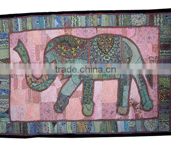 Indian Embroidered Patchwork Tapestry