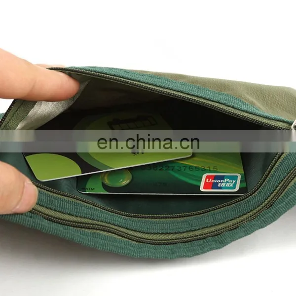 Printed Dark Green Travel Nylon Rfid Money Bag Women Waist Wallet photo-6
