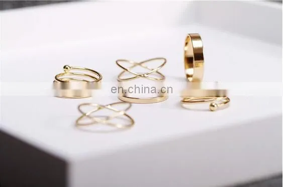 Punk Gold Silver Stack Above Knuckle Ring Band Midi Finger Rings Set 6PCS/Set photo-3
