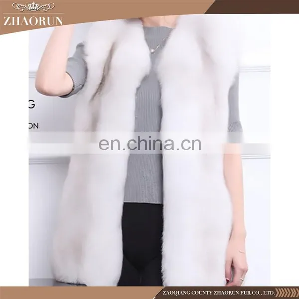 High Quality Fancy Color Fur Vest Midum Long Fox Fur Vest With Multi Color photo-3