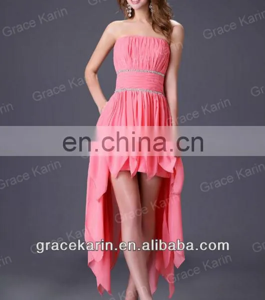 2015 Grace Karin 2 Colors Short Front and Long Back Off Shoulder Cocktail Dresses CL4094-1# photo-5