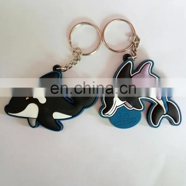 3D Custom Dolphin Shaped Soft Pvc Heart Lovers Keychain photo-4