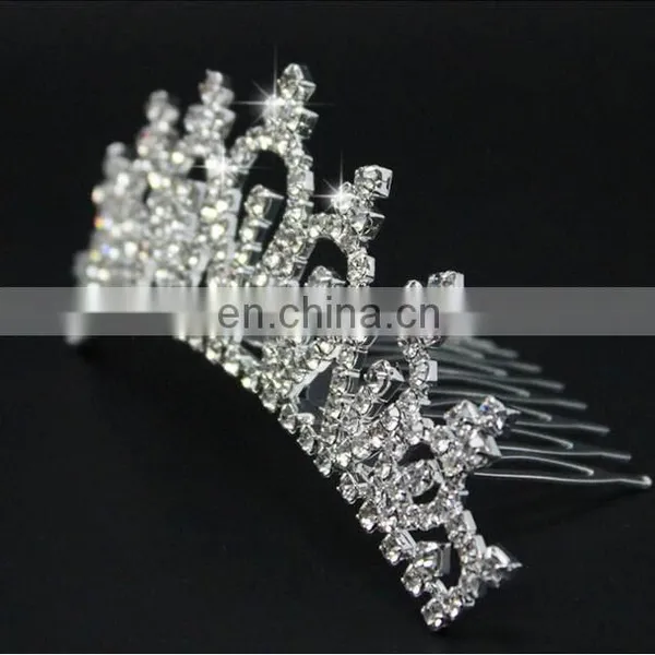 Rhinestone Crystal Crown Headband Tiara Wedding Bridal Flower Girl Prom photo-3