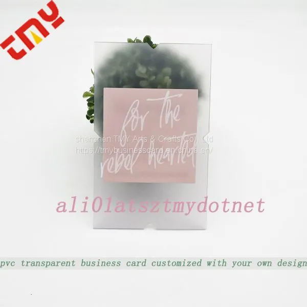 Customized Transparent Plastic Die Cut Business Card,Pvc Transparent Rose Gold Foil Printing Business Cards photo-2